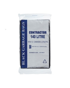 Austar CON140LT Contractor Garbage Bag 140L - Black (200)