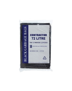 Austar CON72LT Contractor Heavy Duty Garbage Bag 72L - Black 900mmx760mm (250)