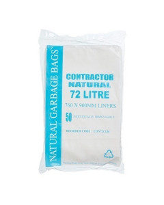 Austar CON72LTCLR Contractor Garbage Bag 72L - Natural/Clear (250)