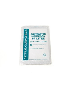 Austar CON82LTCLR Contractor Garbage Bag 82L - Natural/Clear 950mmx810mm (250)