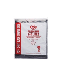 Austar PR240LT Premium Garbage Bag 240LT Black (100) Flat Pack