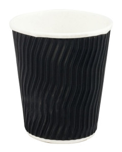 Capri® C-HC0642 Paper Coffee Cup Cool Wave Double Wall Black 8oz/236ml (500)