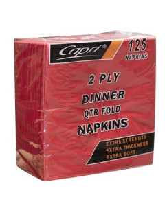 Capri® C-ND0162 Napkin Dinner 2Ply Qtr Fold – 400 x 400mm (1000) – Red