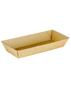 Envirochoice EC-SB0361 Supa Flute Corrugated Board Hotdog Food Tray Kraft (240)