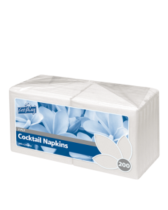 Castaway® CA-NAPC2PW Napkin Cocktail 2Ply Qtr Fold – 230 x 230mm (2000) - White