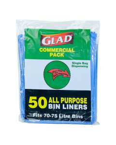 Glad® GBGP50/10 All Purpose Bin Liner 70-75L Blue (500)