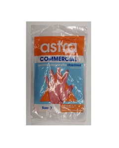 Astra® GLP7 Commercial General Purpose Silverlined Rubber Gloves Size 7 - Pink