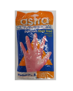 Astra® GPFPM Commercial Premium Flocklined Rubber Gloves Size 7.5 to 8 – Pink