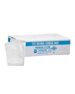 Austar NAT72LT Garbage Bag 72L Natural 760mm x 900mm (250)