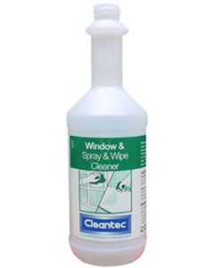 Ecolab® 7753990 Cleantec Dispensing Bottle - Printed Window Cleaner 750ml - Empty Bottle