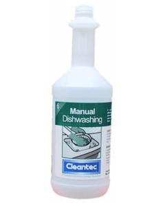 Ecolab® 7757990 Dispensing Bottle - Printed Manual Dish Liquid 750ml - Empty Bottle