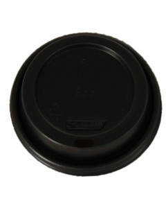 Capri® C-LT0672 Coffee Cup Lid Plastic To Suit 8oz Hot Paper Cup Black 83mm (1000)