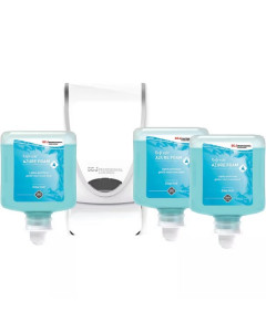 SC Johnson AZU1LSTPK Deb Refresh™ Azure Foam Hand Wash Proline Starter Pack - 1L Dispenser & 3x1L Refills