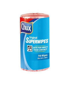Chux® 9316R Superwipes® Perforated Roll 30cm x 65m - Red