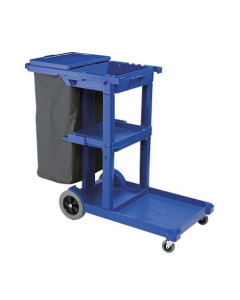 Oates® 165518 Janitor Cart Basic with Lid Mark II - Dark Blue