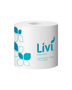 Livi® 1203 Essentials Centrefeed Hand Towel Roll 1 Ply 4 rolls x 300m