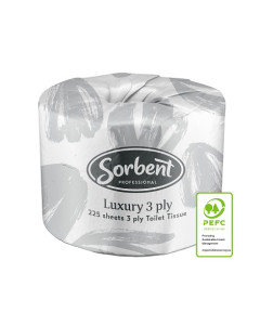 Sorbent® 25001 Professional Luxury Conventional Toilet Roll 3ply 48rolls x 225sh Embossed