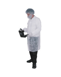 Pro-Vale 55003 Disposable Lab Coat Polypropylene without Pockets – White (50)