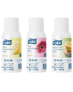 Tork® 236056 Premium Mixed Pack Air Freshener Spray Dispenser Refills 12 x 75ml can – A1