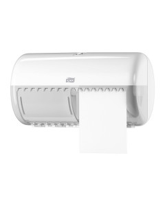 Tork® 557000 Twin Conventional Toilet Roll Dispenser ABS Plastic T4 - White